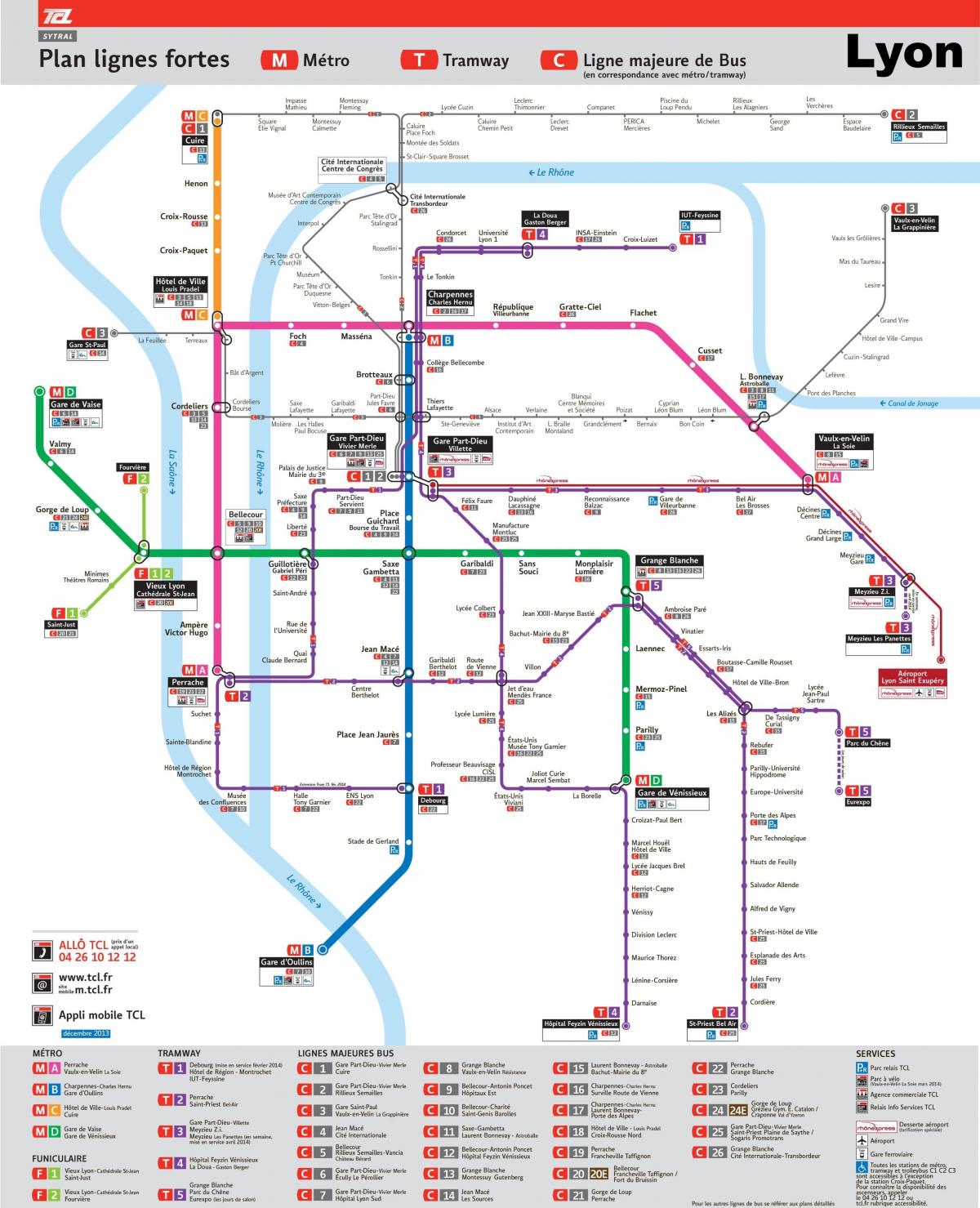 Лион транспортна карта в формат PDF