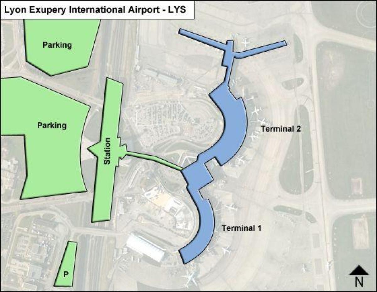 Карта на терминала на летище Лион