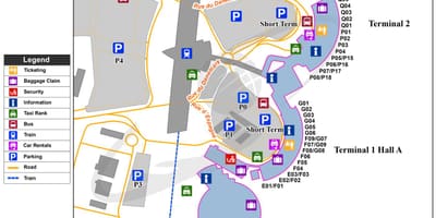 Лион Франция на летището на картата