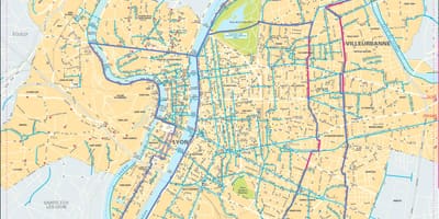 Карта Лион велосипеди