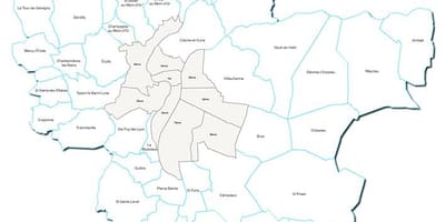 Карта на Франция Лион област