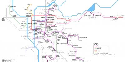 Лион железопътни картата