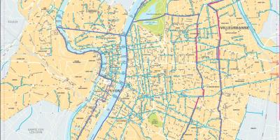 Карта Лион велосипеди