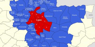 Карта Лион предградие 